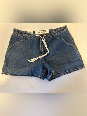 GAP Vintage  Dark Blue Denim Drawstring Women’s Shorts Size 8 NWT 2003